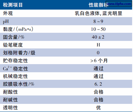 乳液的性能指标