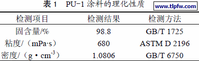 PU-1 涂料的理化性质