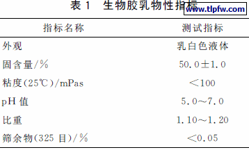 生物胶乳物性指标