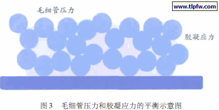 毛细管压力和胶凝应力的平衡示意图