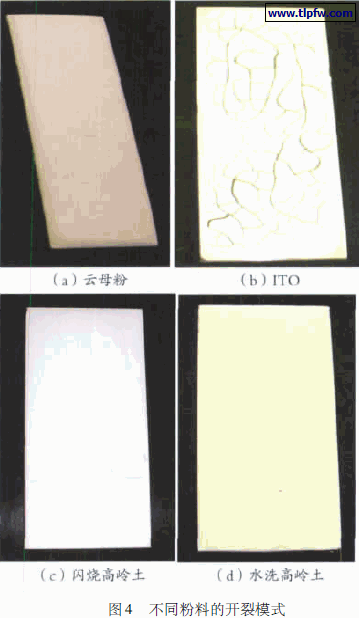不同粉料的开裂模式