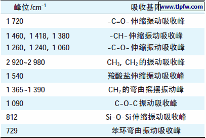 主要峰的归属
