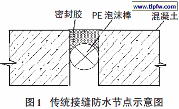 图1 传统接缝防水节点示意图