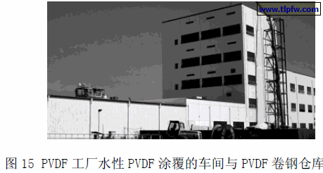 PVDF 工厂水性PVDF 涂覆的车间与PVDF 卷钢仓库