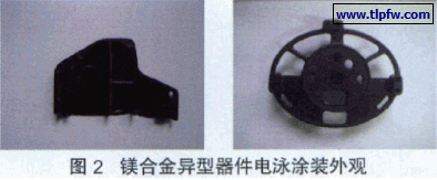 镁合金异型器件电泳涂装外观