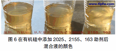不同树脂中添加助剂后的颜色