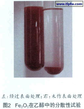 Fe2O3在乙醇中的分散性试验