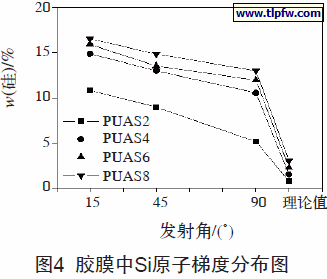 胶膜中Si原子梯度分布图