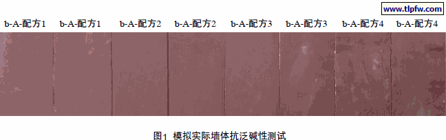 模拟实际墙体抗泛碱性测试
