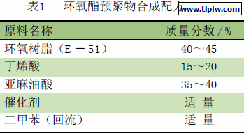 环氧酯预聚物合成配方