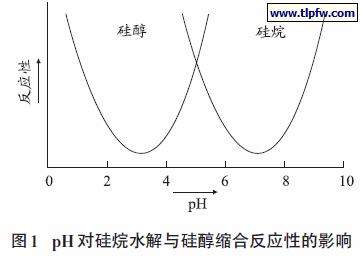 pH 对硅烷水解与硅醇缩合反应性的影响