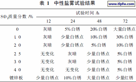 中性盐雾试验结果