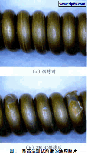 耐高温测试前后的涂膜照片