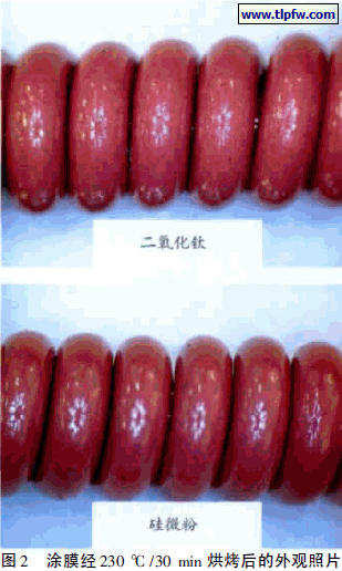 涂膜经230 ℃ /30 min 烘烤后的外观照片