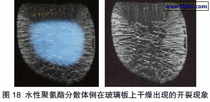 水性聚氨酯分散体倒在玻璃板上干燥出现的开裂现象