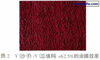 V(沙子)/ V(总填料)=62.5%的涂膜效果