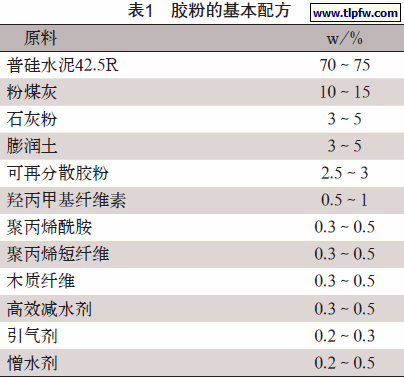 胶粉的基本配方