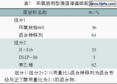 环氧溶剂型浸渍基础漆配方