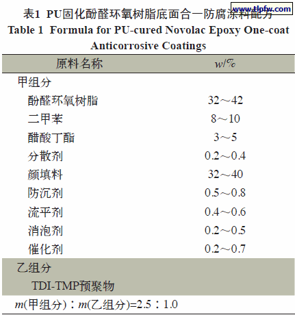 PU固化酚醛环氧树脂底面合一防腐涂料配方