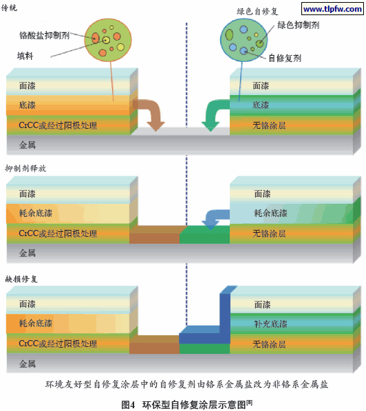 环保型自修复涂层示意图