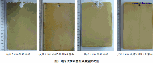 纳米改性聚氨酯涂层盐雾试验