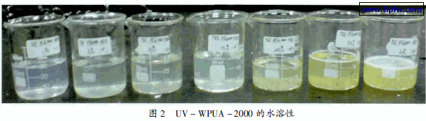 UV －WPUA － 2000 的水溶性
