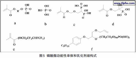 磷酸酯功能性单体和乳化剂结构式