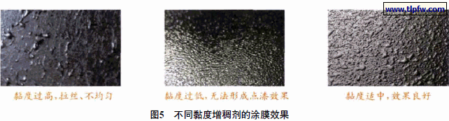 不同黏度增稠剂的涂膜效果