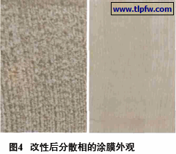 改性后分散相的涂膜外观