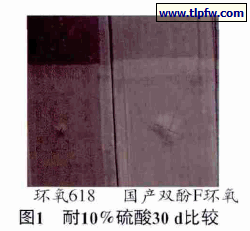 　耐10%硫酸30 d比较