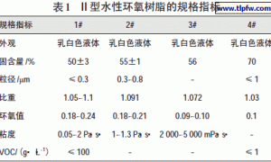 Ⅱ型水性环氧树脂性能的试验研究