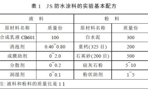 JS防水涂料体系中消泡剂的选择